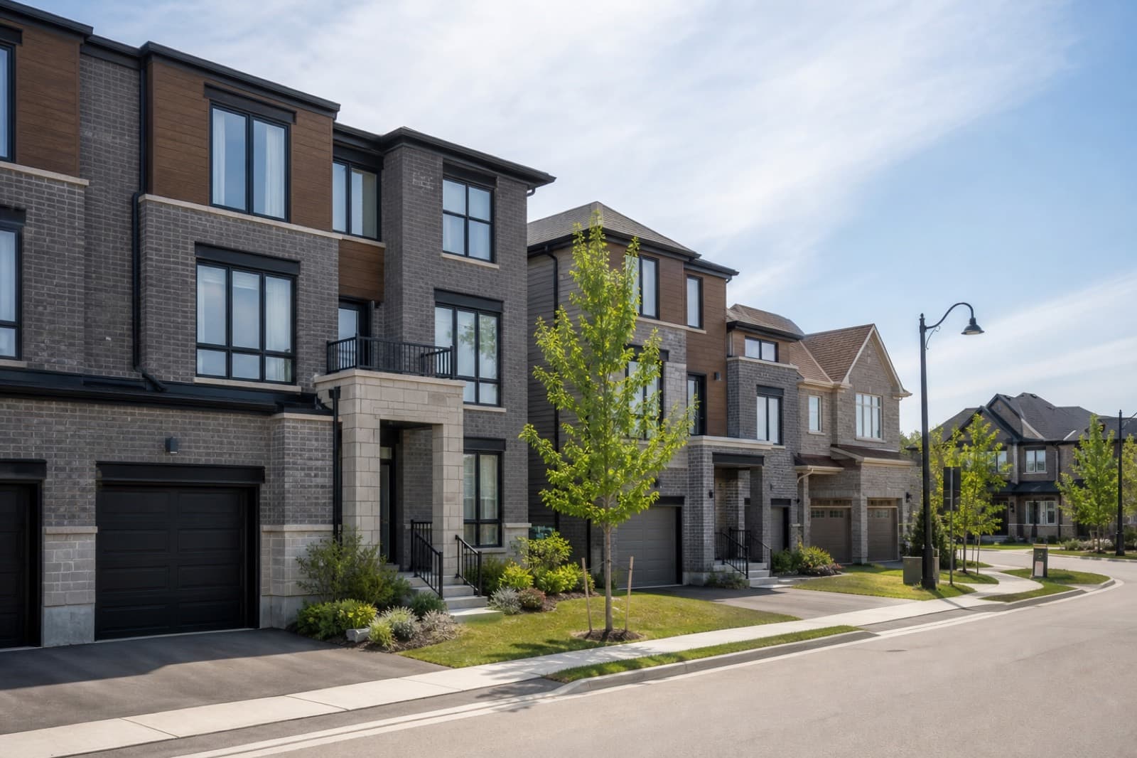 Five Oaks Oakville streetscape illustration of freehold homes
